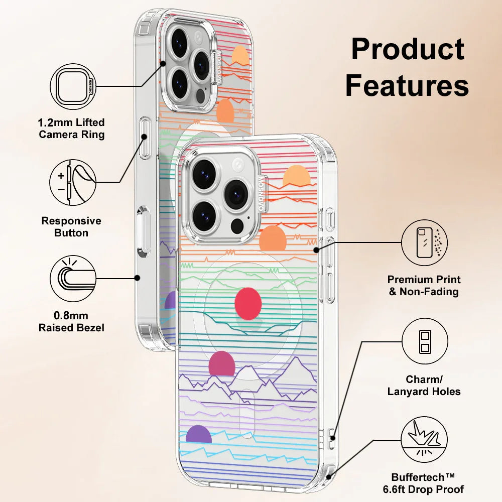 Sunrise and Sunset Phone Case - iPhone 16 Pro Case Clear With MagSafe