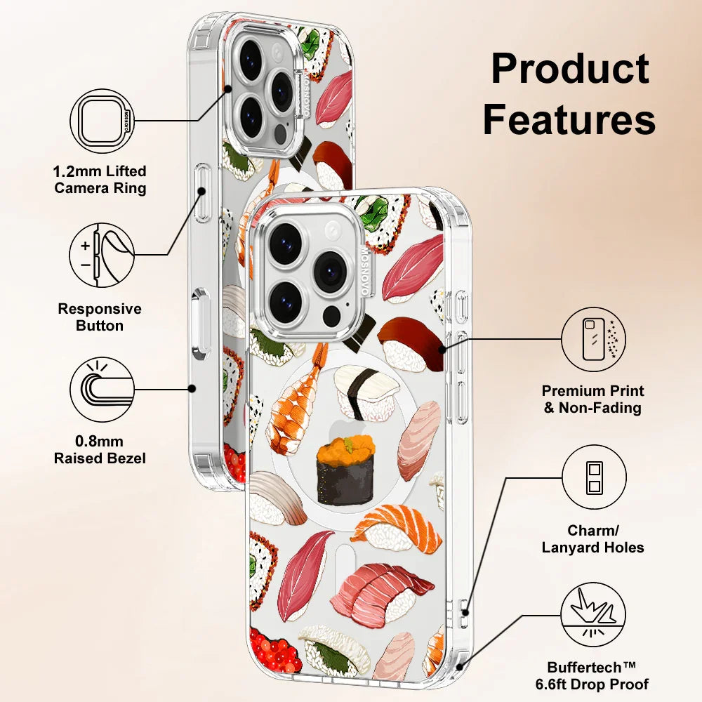 Sushi Phone Case - iPhone 16 Pro Case Clear With MagSafe