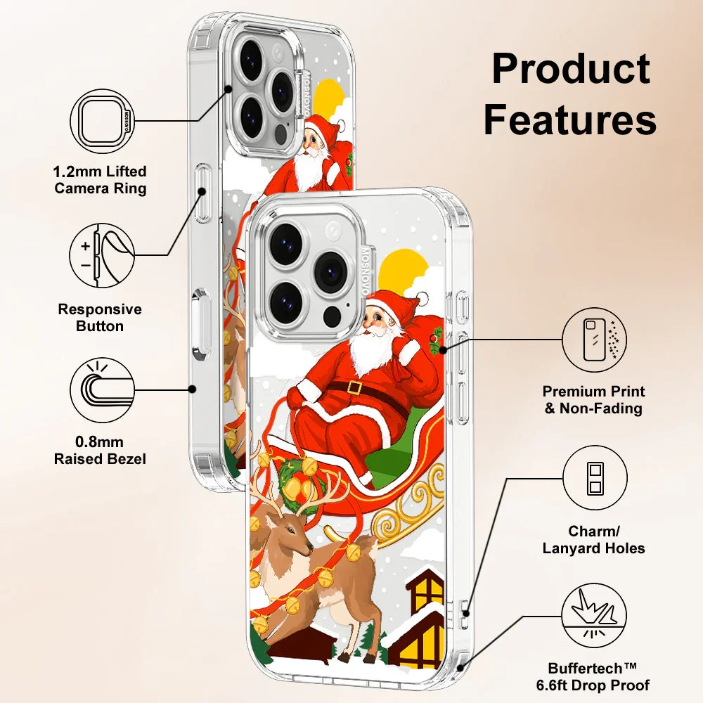 Santa Claus Phone Case - iPhone 16 Pro Case Clear With MagSafe