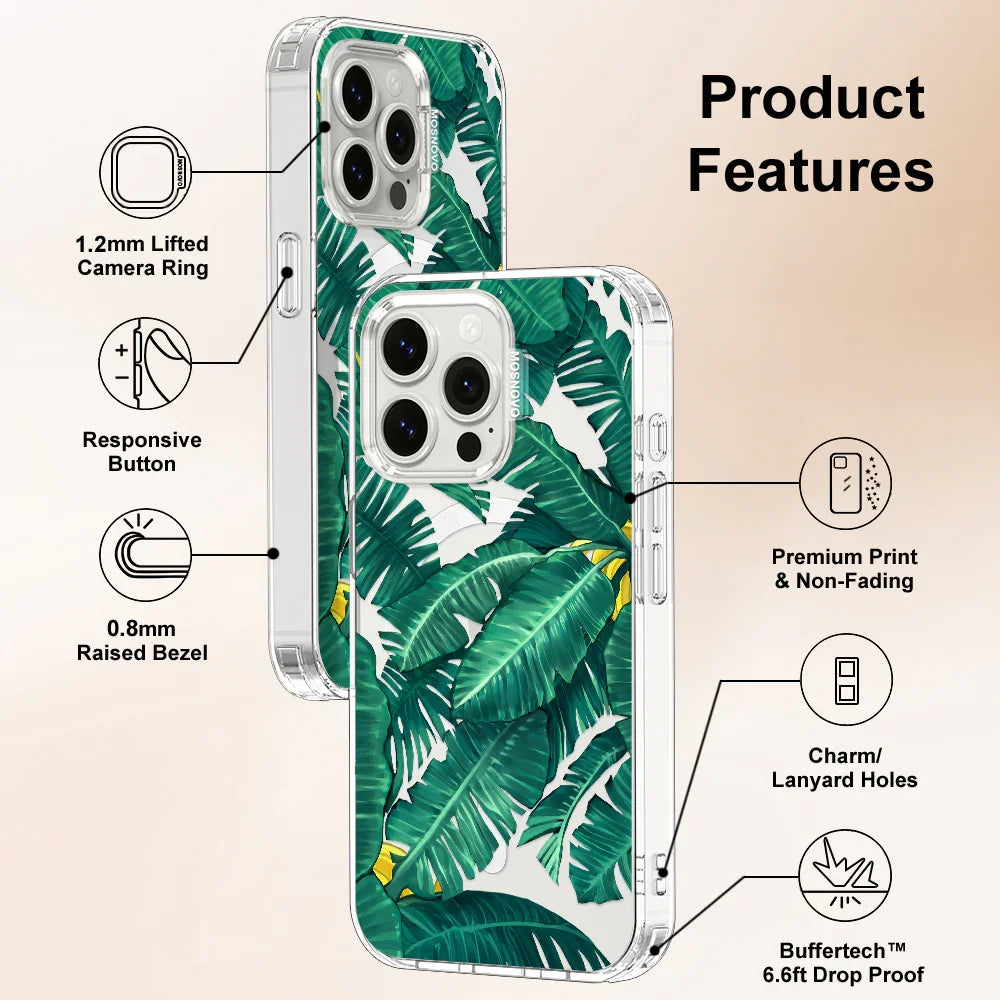 Banana Leaf Phone Case - iPhone 15 Pro Max Case Clear With MagSafe