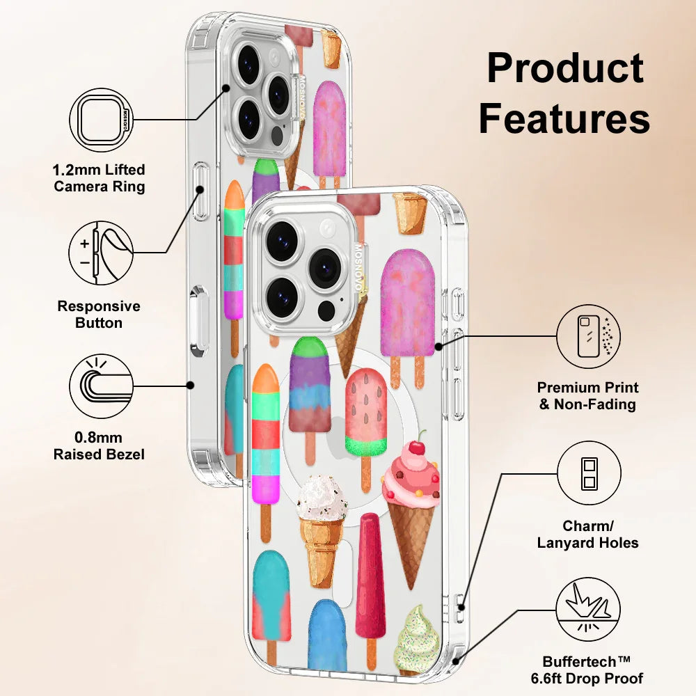 Ice Cream Phone Case - iPhone 16 Pro Max Case Clear With MagSafe