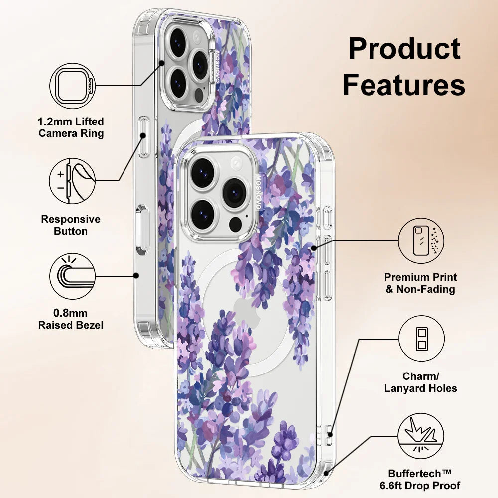 Lavender Phone Case - iPhone 16 Pro Case Clear With MagSafe
