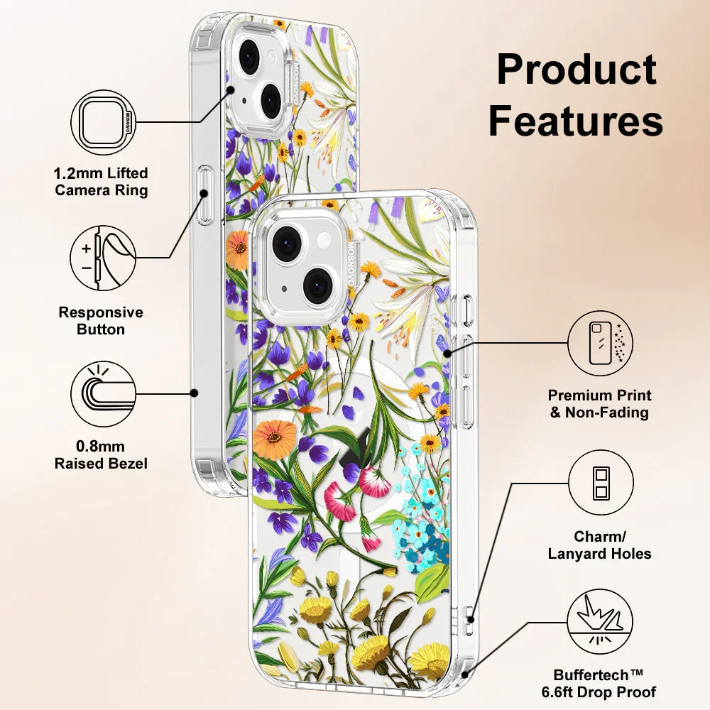 Summer Flower Holidays Phone Case - iPhone 13 Case Clear With MagSafe