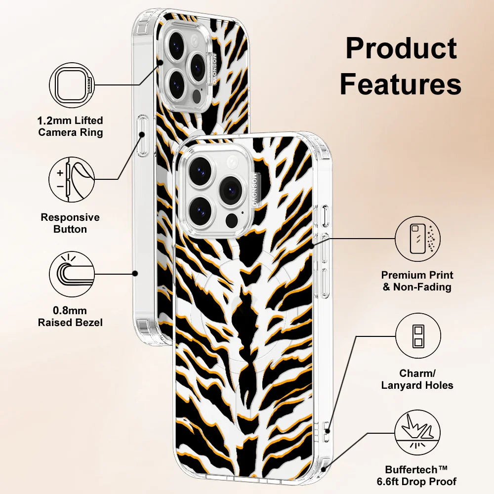 Tiger Print Phone Case - iPhone 14 Pro Max Case Clear With MagSafe