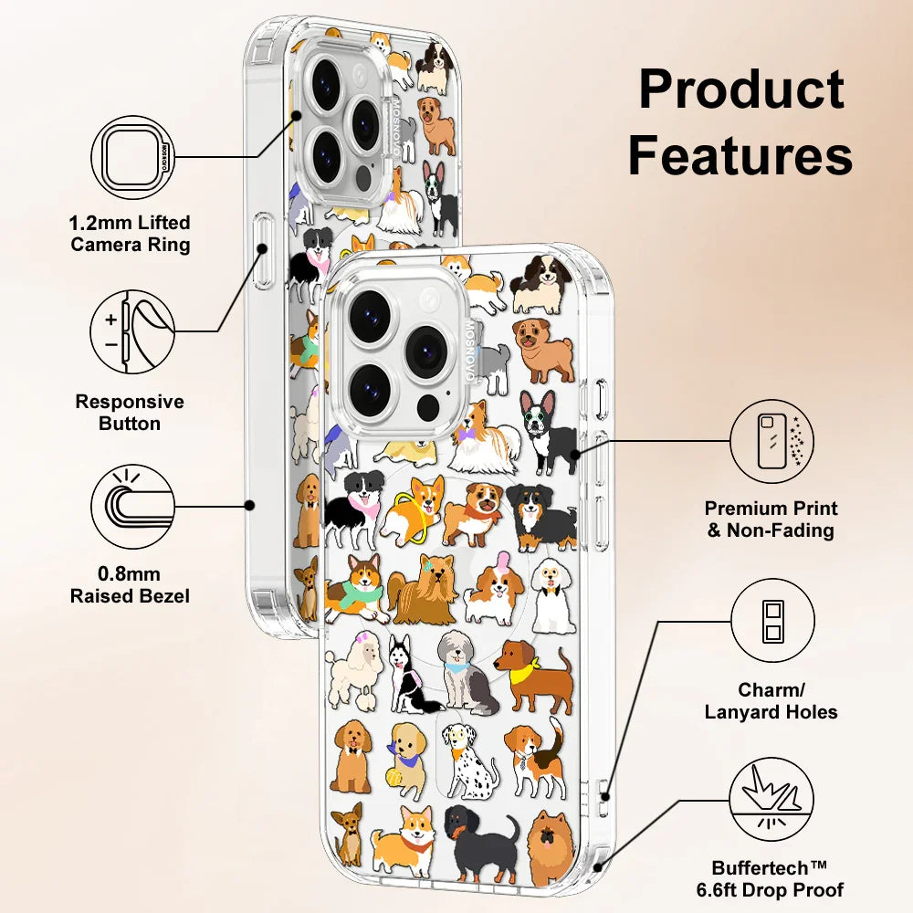 Cute Puppy Phone Case - iPhone 14 Pro Max Case Clear With MagSafe