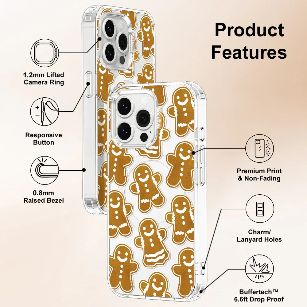 Ginger Breadman Phone Case - iPhone 14 Pro Max Case Clear With MagSafe