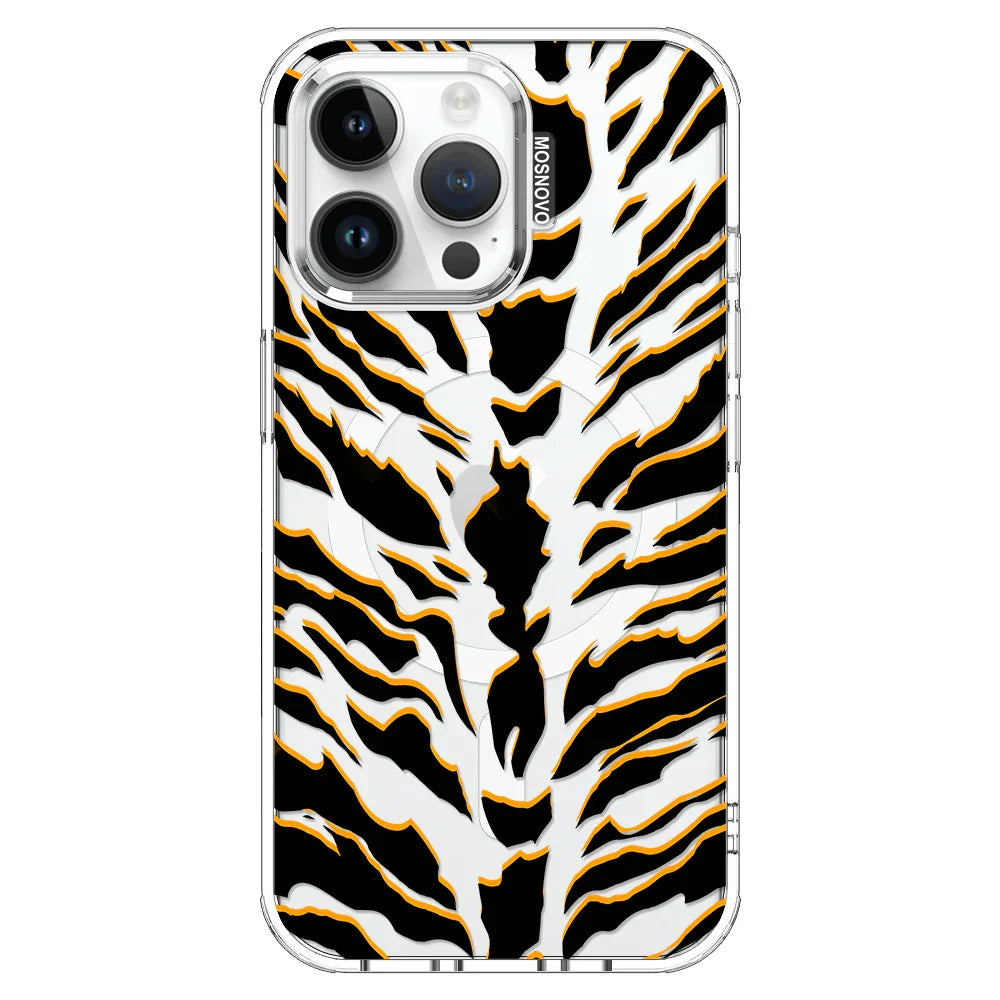 Tiger Print Phone Case - iPhone 14 Pro Max Case Clear With MagSafe