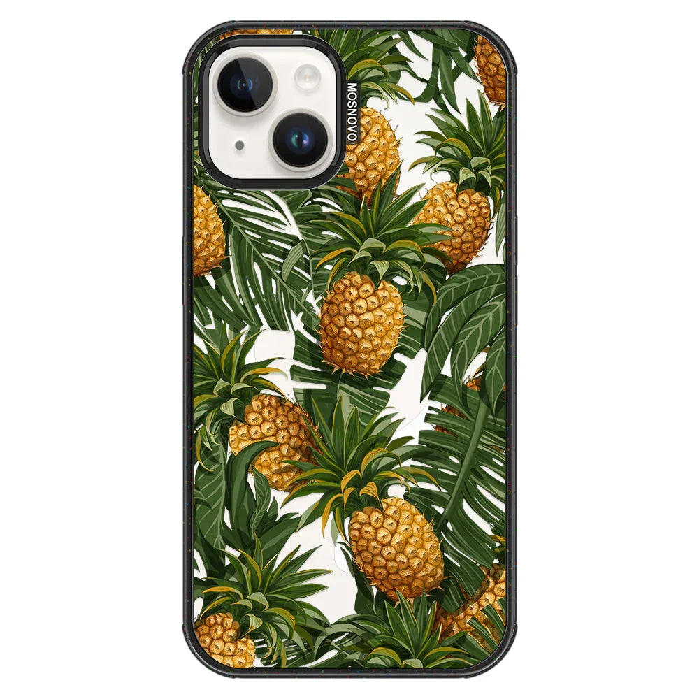 Pineapples Phone Case - iPhone 13 Case Clear Black ShockStone With MagSafe