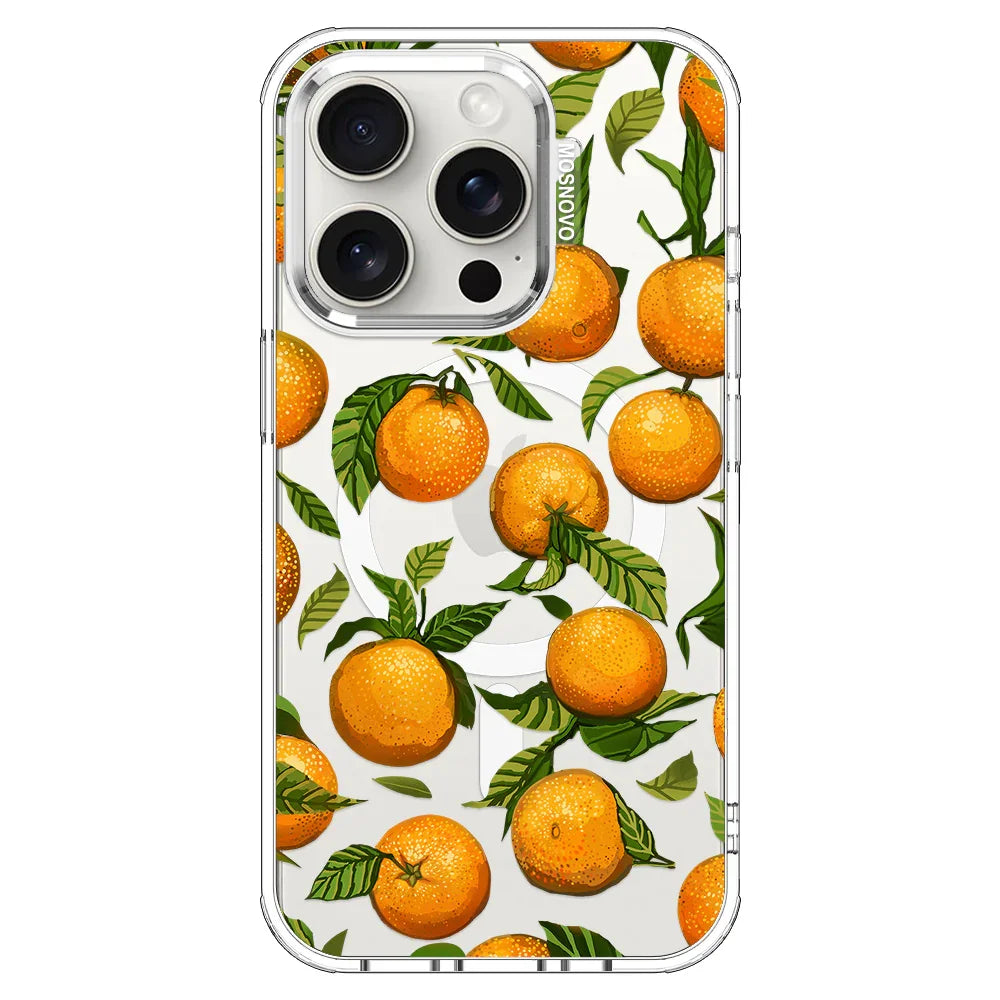 Tangerine Phone Case - iPhone 15 Pro Case Clear With MagSafe