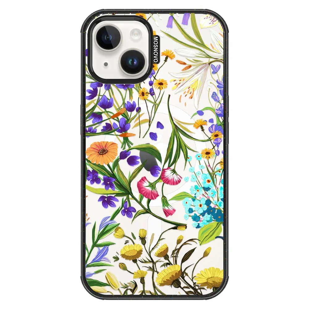 Summer Flower Holidays Phone Case - iPhone 13 Case Clear Black ShockStone With MagSafe