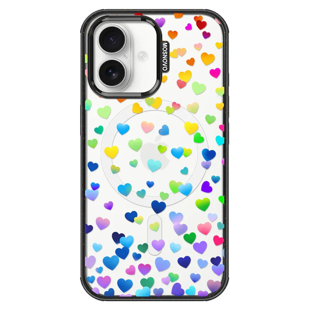 Love is Love Phone Case - iPhone 16 Plus Case Clear Black ShockStone With MagSafe