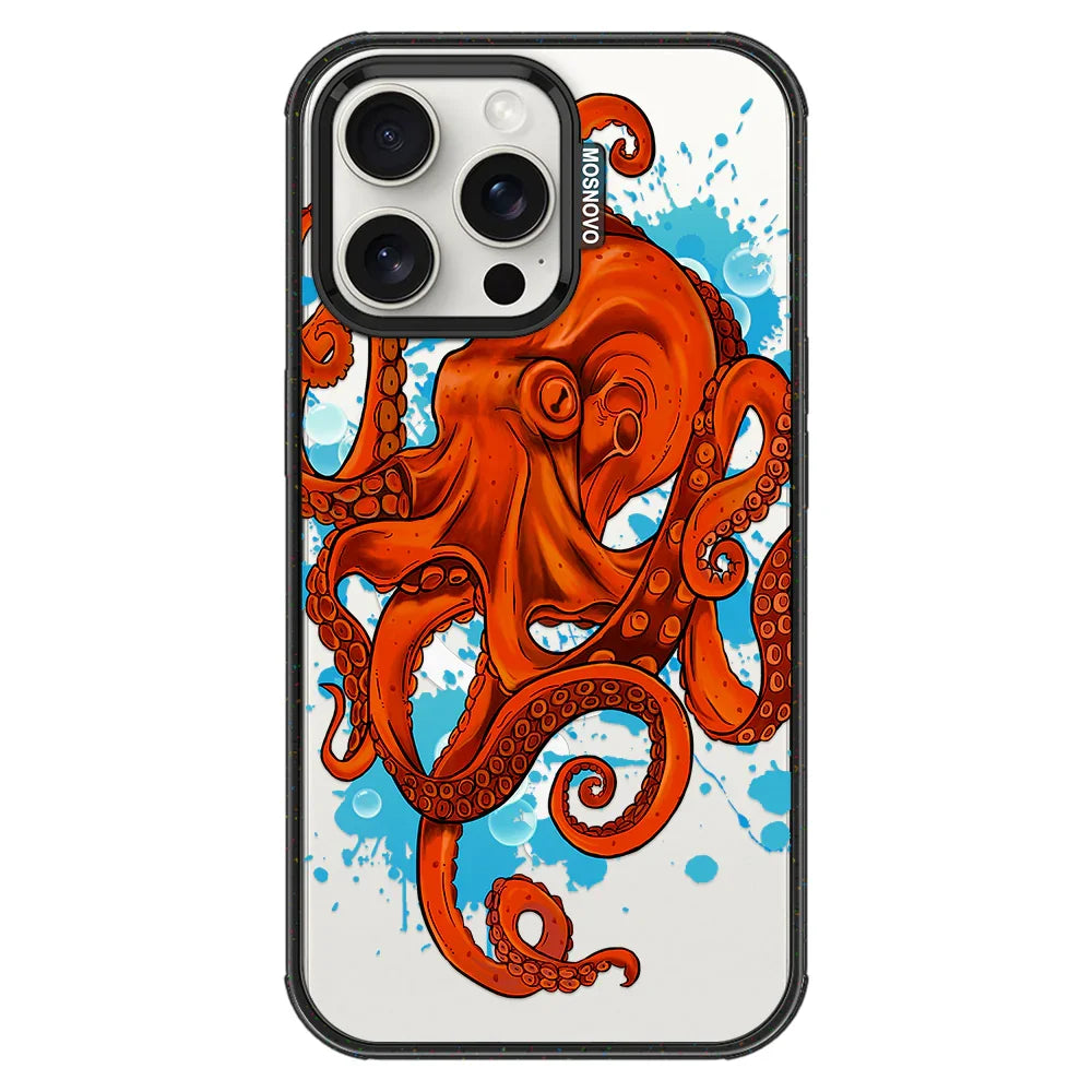 Octopus Phone Case - iPhone 15 Pro Max Case Clear Black ShockStone With MagSafe