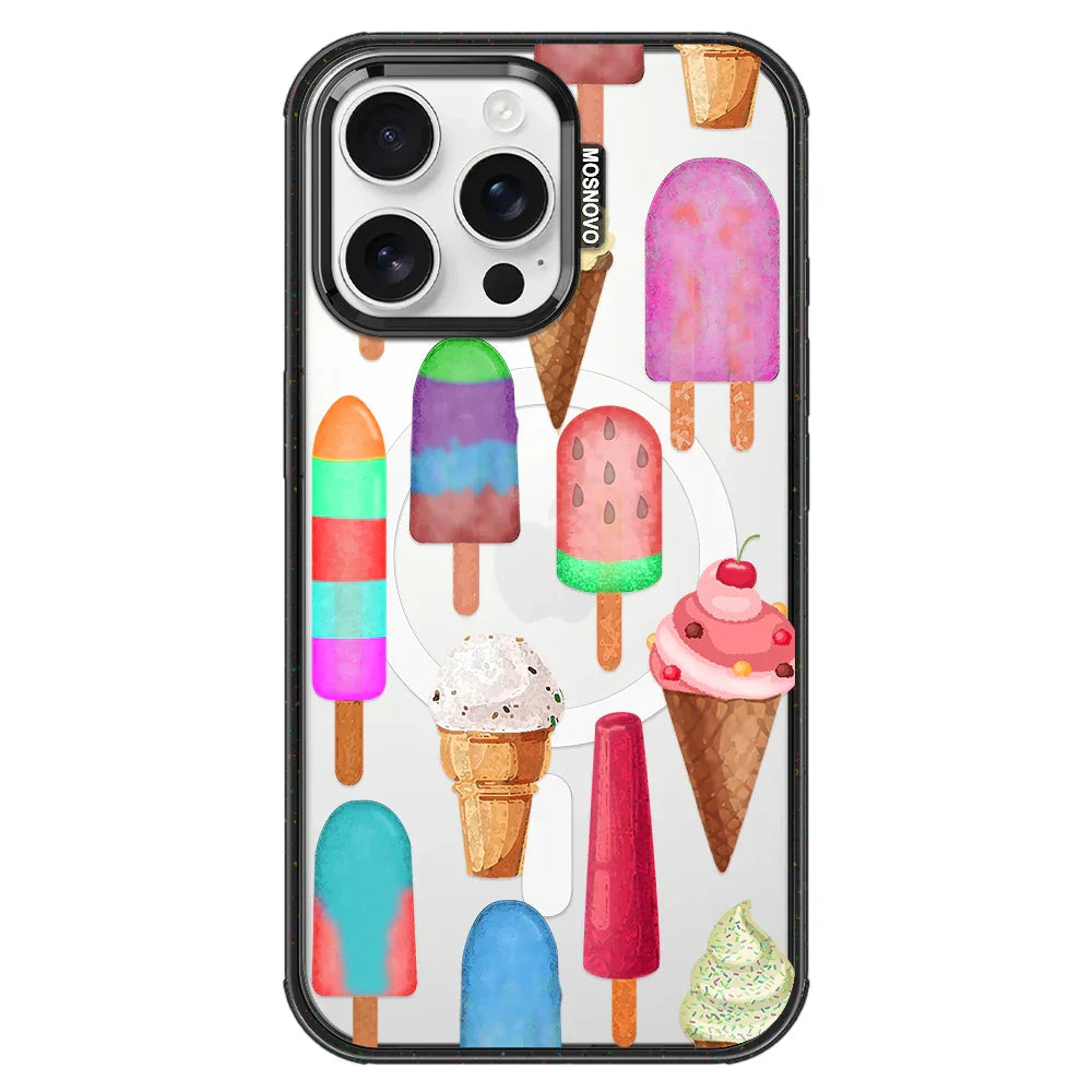 Ice Cream Phone Case - iPhone 16 Pro Max Case Clear Black ShockStone With MagSafe