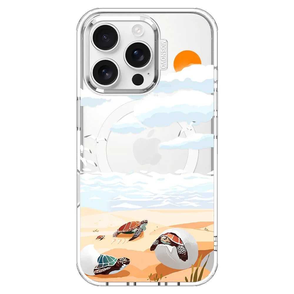 Baby Sea Turtle Phone Case - iPhone 16 Pro Case Clear With MagSafe