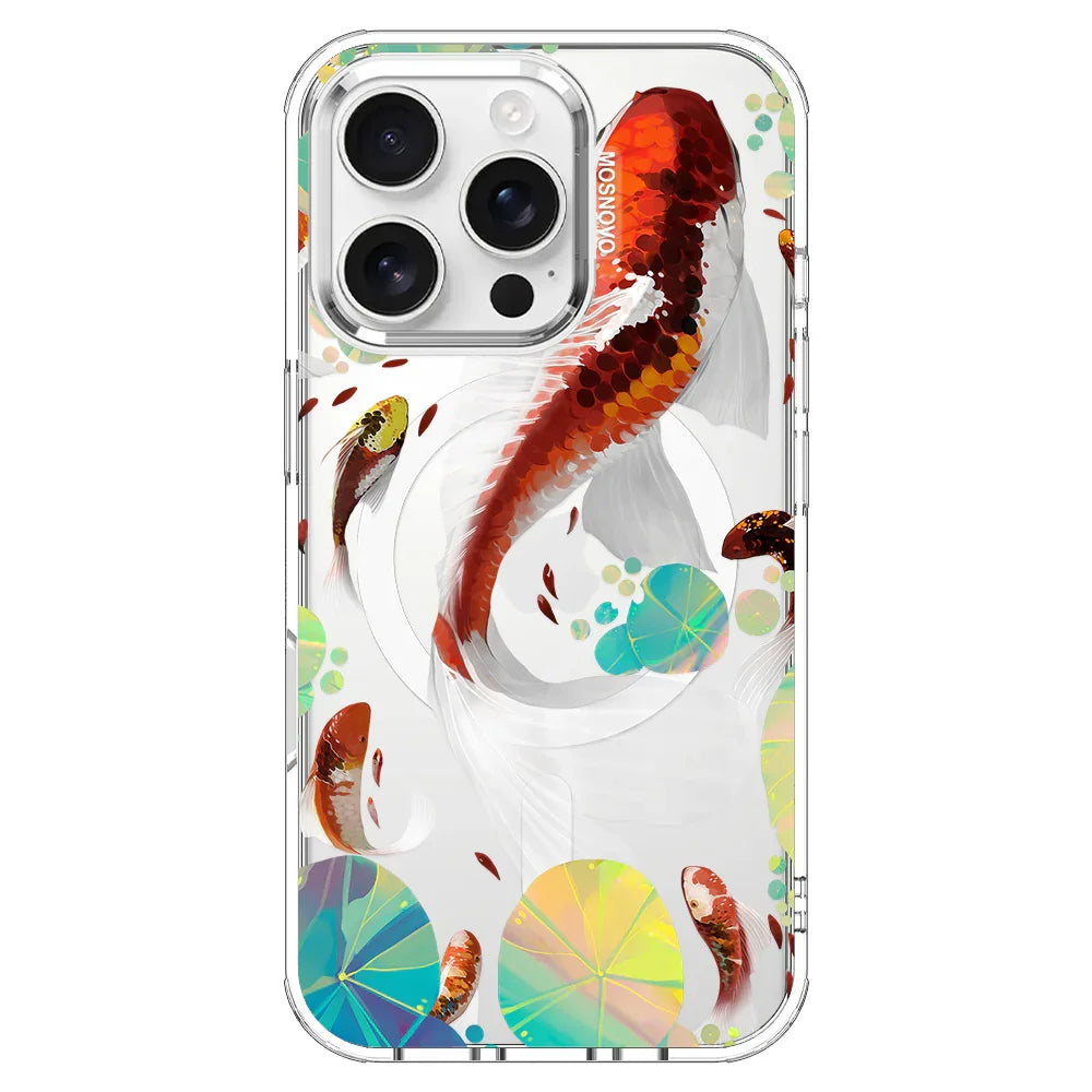 Koi Art Phone Case - iPhone 16 Pro Case Clear With MagSafe
