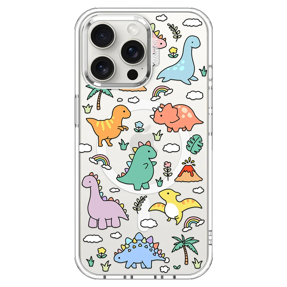 Dinosaur Land Phone Case - iPhone 15 Pro Max Case Clear With MagSafe
