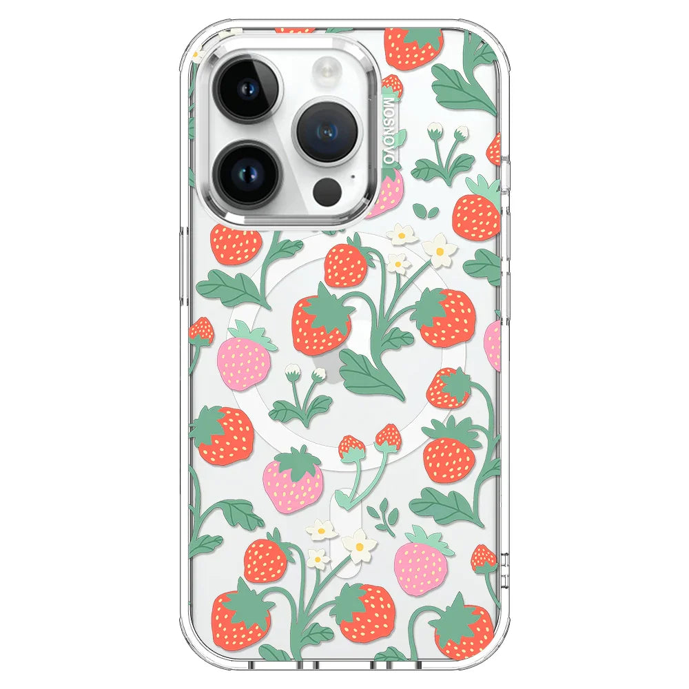 Cute Strawberry Phone Case - iPhone 14 Pro Case Clear With MagSafe