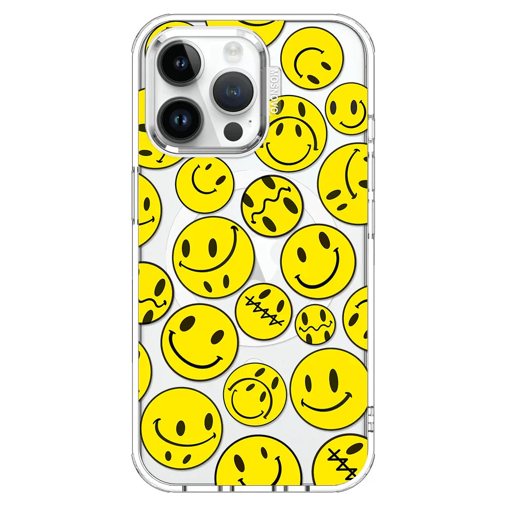 Smiley Face Phone Case - iPhone 14 Pro Max Case Clear With MagSafe