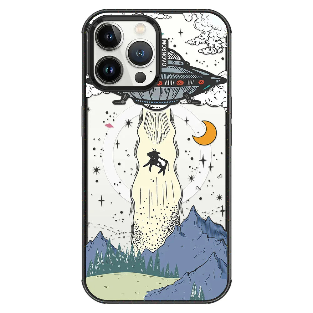 UFO Phone Case - iPhone 13 Pro Max Case Clear Black ShockStone With MagSafe