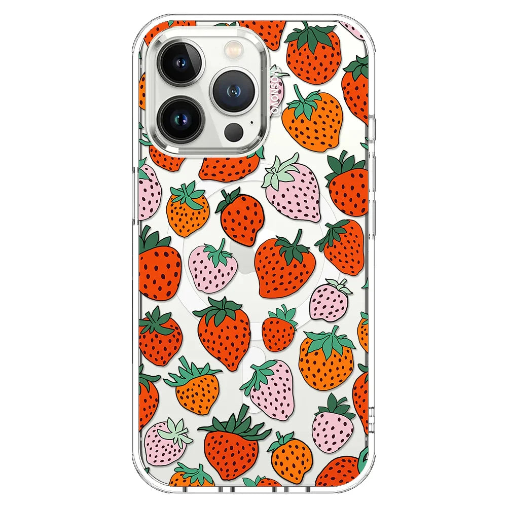 Cute Strawberry Phone Case - iPhone 13 Pro Case Clear With MagSafe