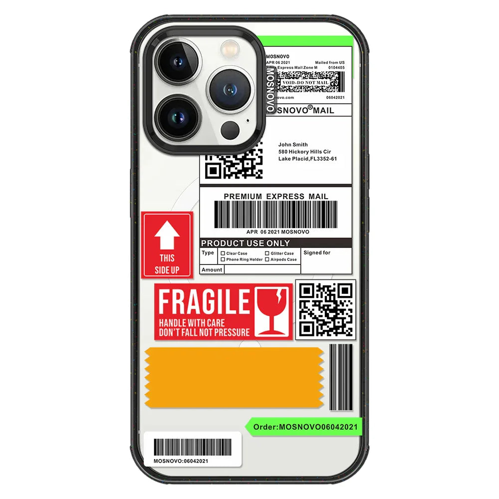 MOSNOVO LABEL Phone Case - iPhone 13 Pro Case Clear Black ShockStone With MagSafe