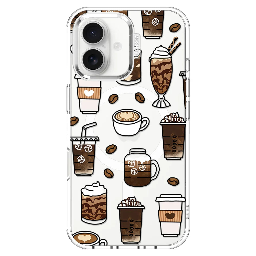 Coffee Phone Case - iPhone 16 Case Clear With MagSafe