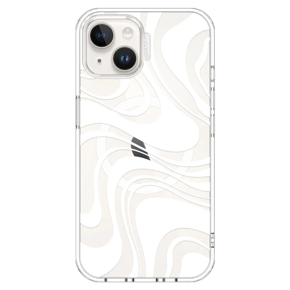 White Swirl Phone Case - iPhone 14 Case – MOSNOVO