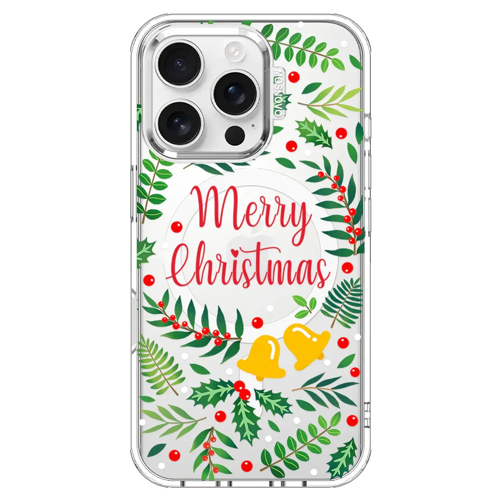 Merry Christmas Phone Case - iPhone 16 Pro Case Clear With MagSafe