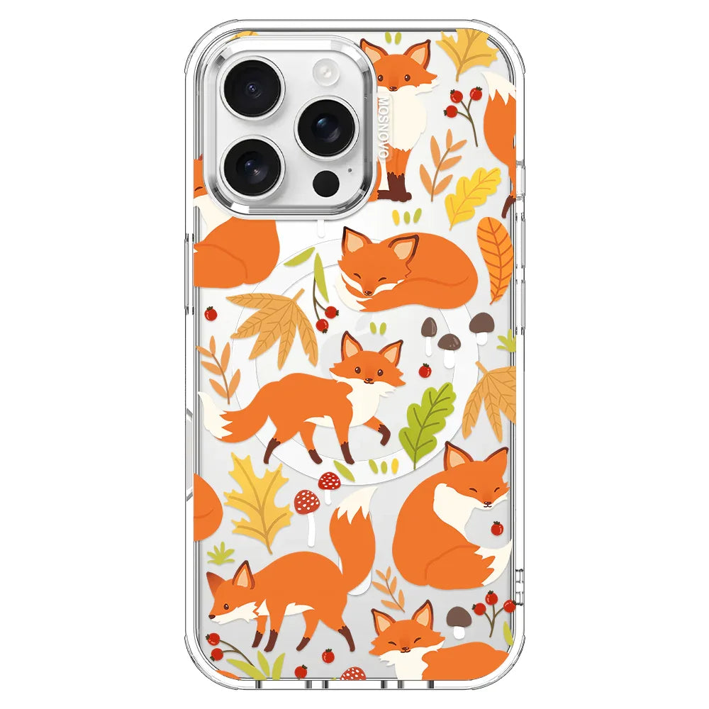 Autumn Fox Phone Case - iPhone 16 Pro Max Case Clear With MagSafe