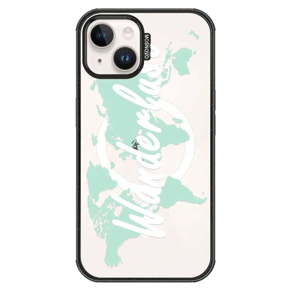 Wanderlust Phone Case - iPhone 13 Case Clear Black ShockStone With MagSafe