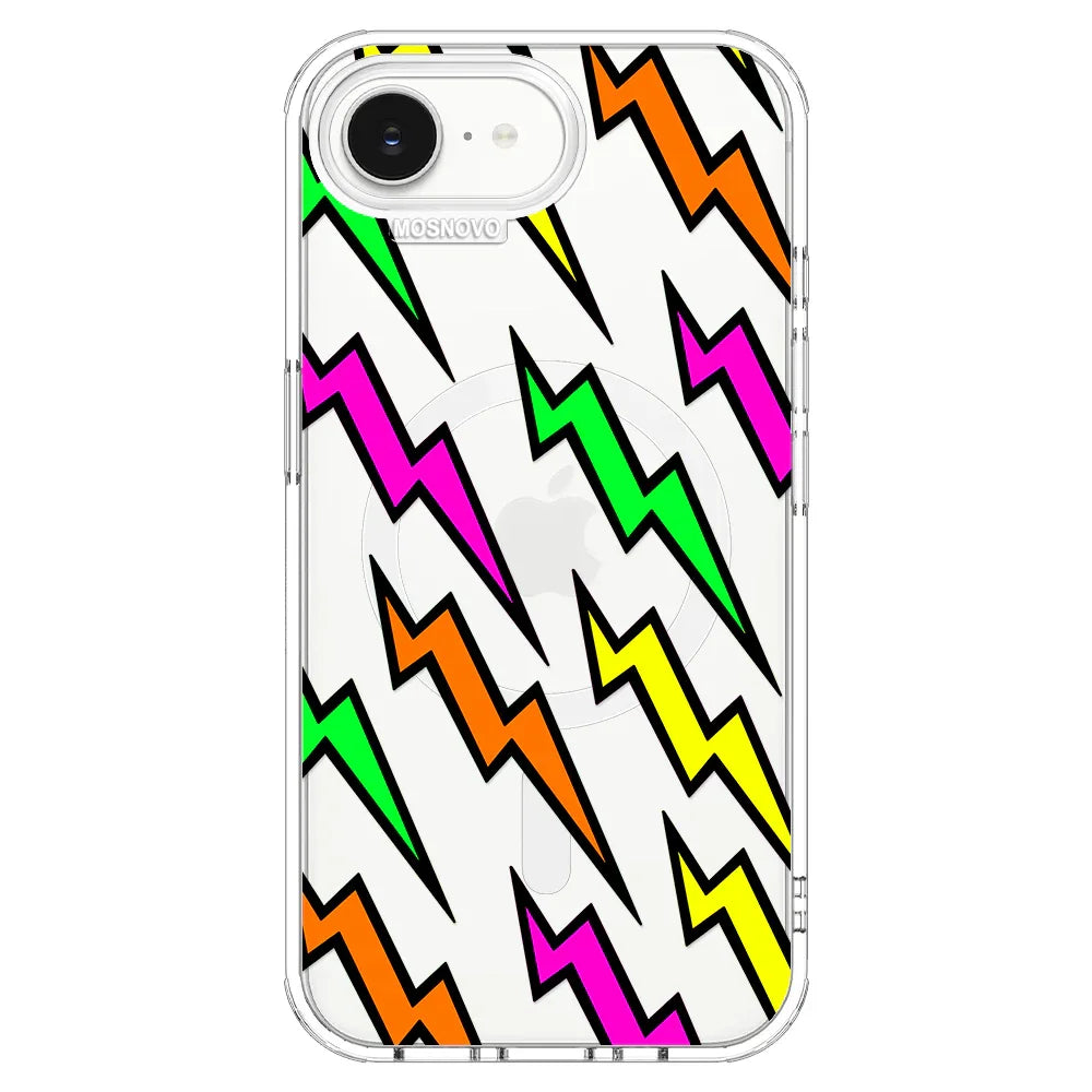 Colorful Lightning Phone Case - iPhone 16e Case Clear With MagSafe
