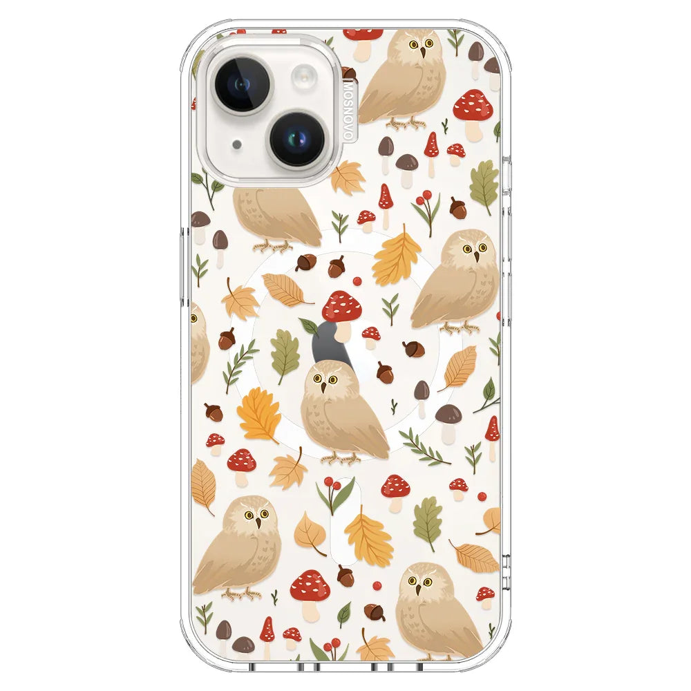 Autumn Owl Phone Case - iPhone 13 Case Clear With MagSafe