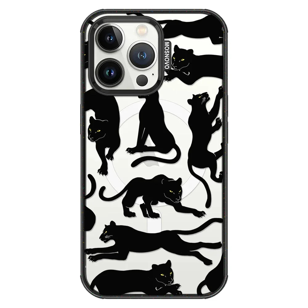 Black Panther Phone Case - iPhone 13 Pro Case Clear Black ShockStone With MagSafe