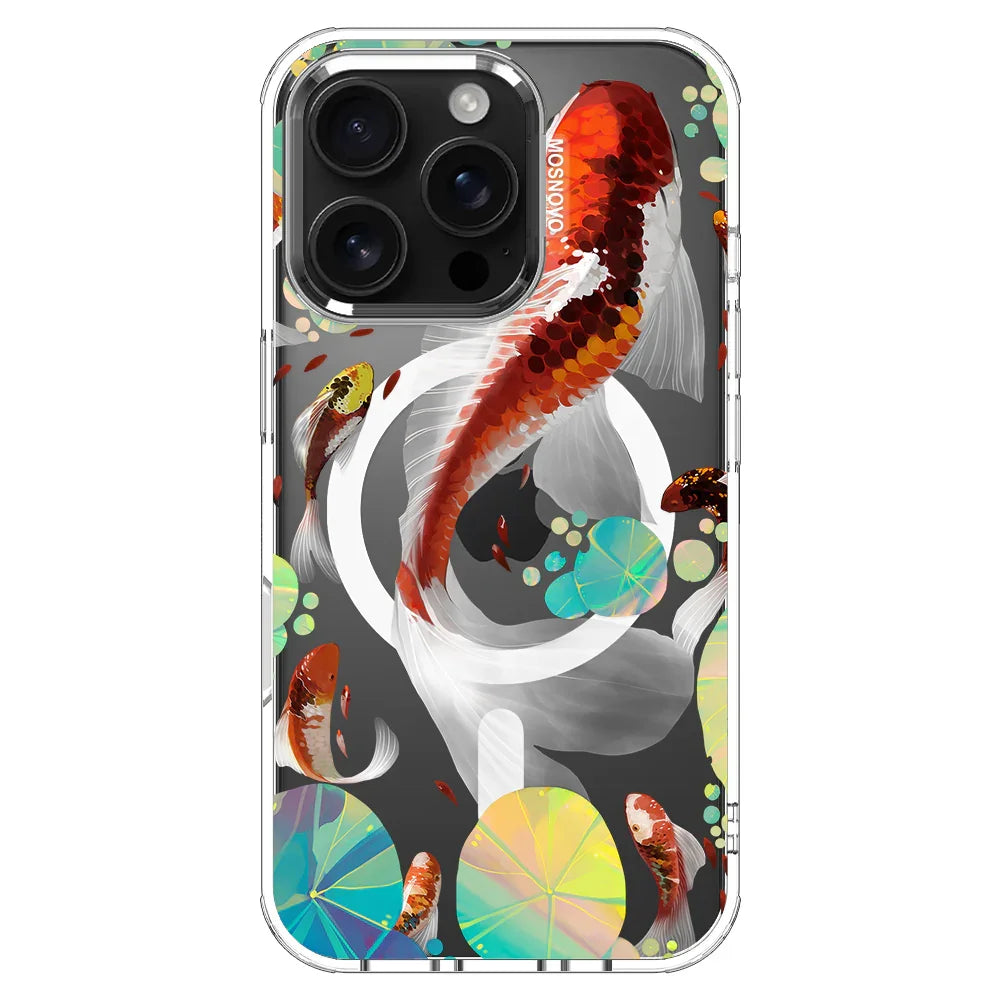 Koi Art Phone Case - iPhone 16 Pro Case Clear With MagSafe
