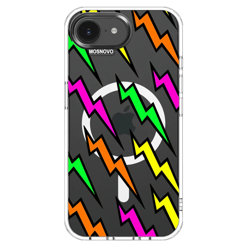 Colorful Lightning Phone Case - iPhone 16e Case Clear With MagSafe