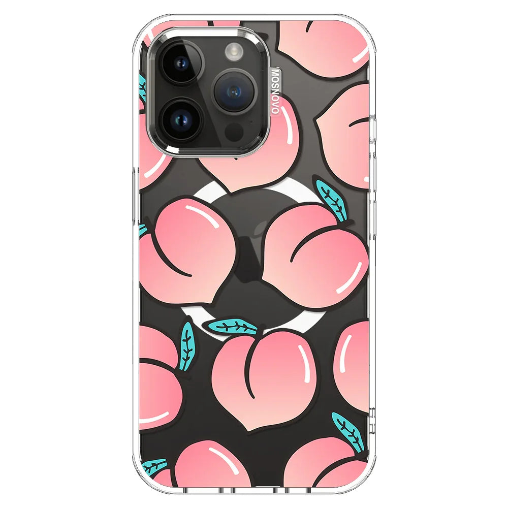 Cute Peach Phone Case - iPhone 14 Pro Max Case Clear With MagSafe