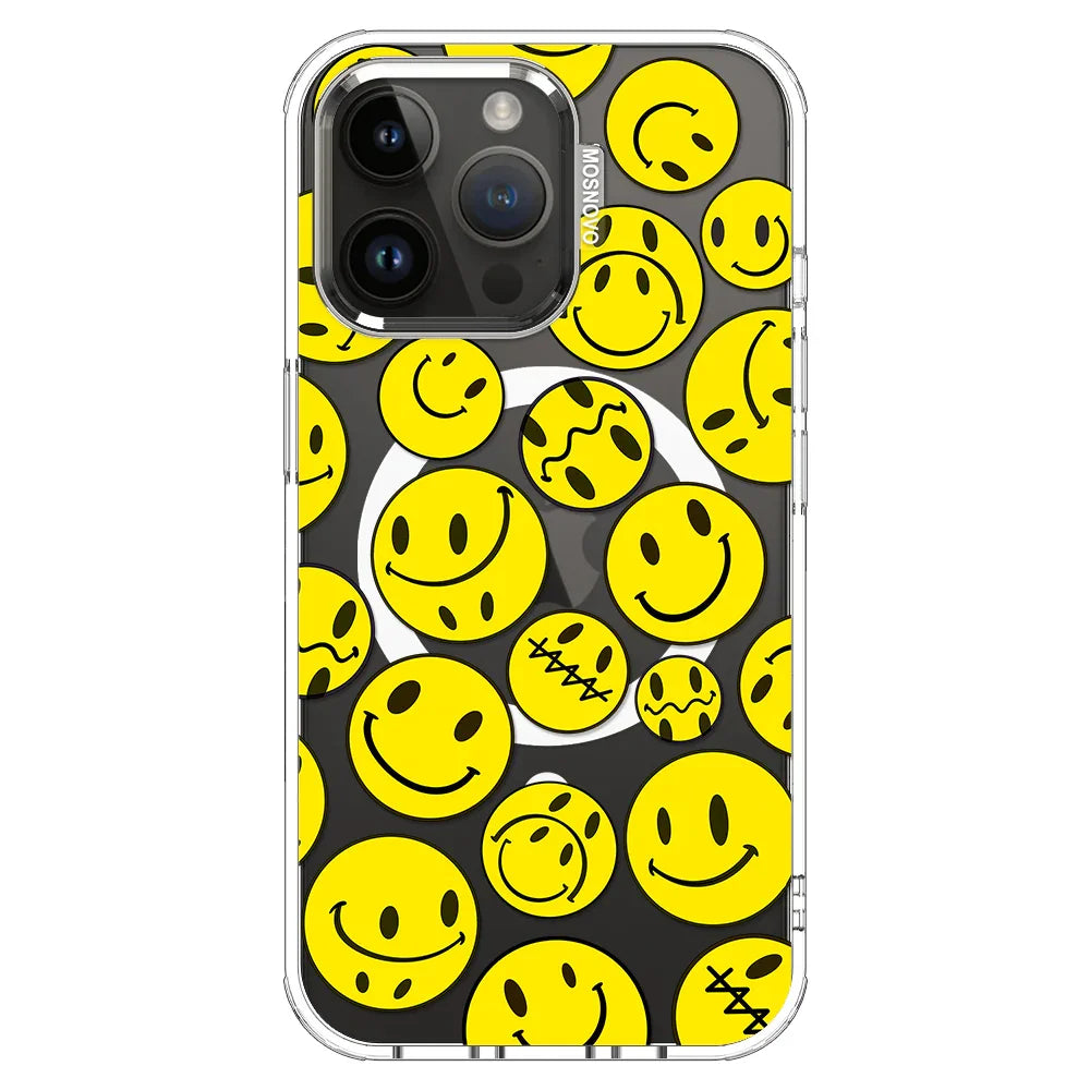 Smiley Face Phone Case - iPhone 14 Pro Max Case Clear With MagSafe