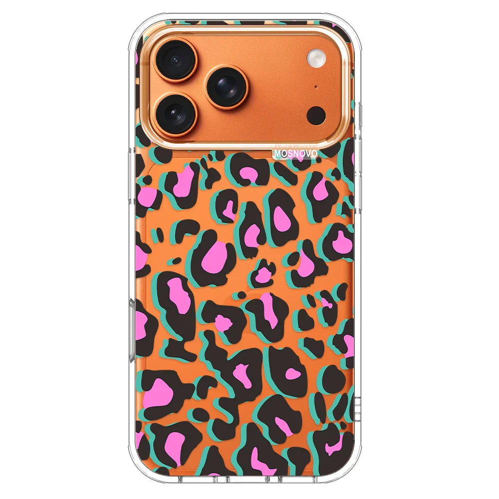Hot Pink Leopard Print Phone Case - iPhone 17 Pro Max Case MOSNOVO Hot Pink Leopard Print Phone Case - iPhone 17 Pro Max Case MOSNOVO