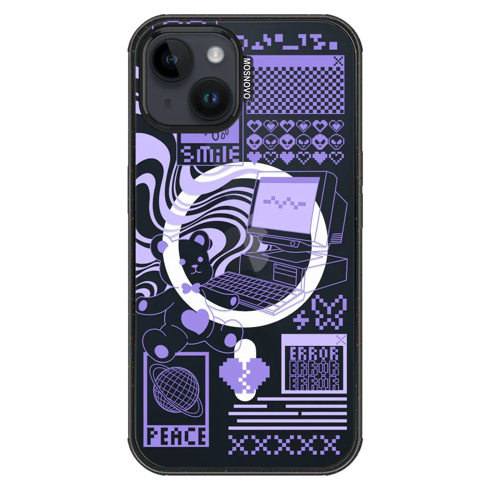 Y2K Aesthetic Phone Case - iPhone 14 Case Clear Black ShockStone With MagSafe