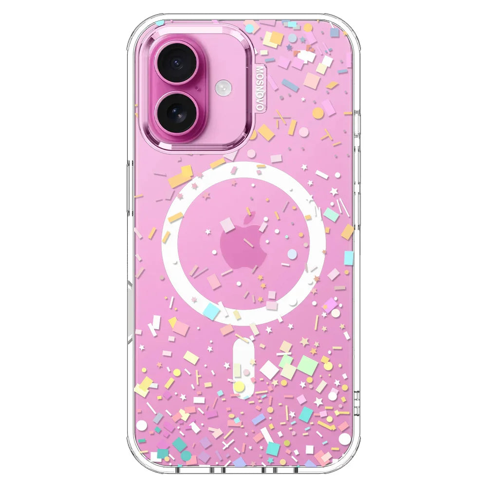 Confetti Phone Case - iPhone 16 Plus Case Clear With MagSafe