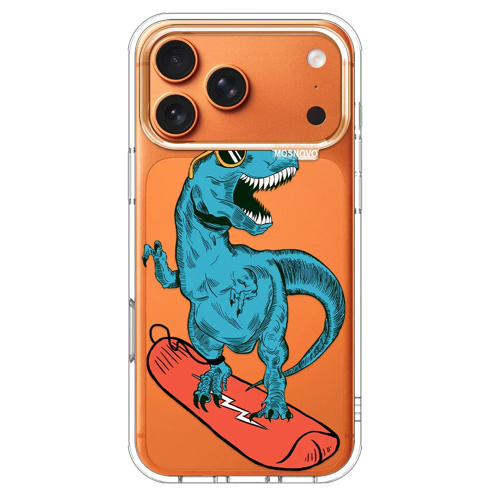 Surfing Dinosaur Phone Case - iPhone 17 Pro Max Case MOSNOVO Surfing Dinosaur Phone Case - iPhone 17 Pro Max Case MOSNOVO