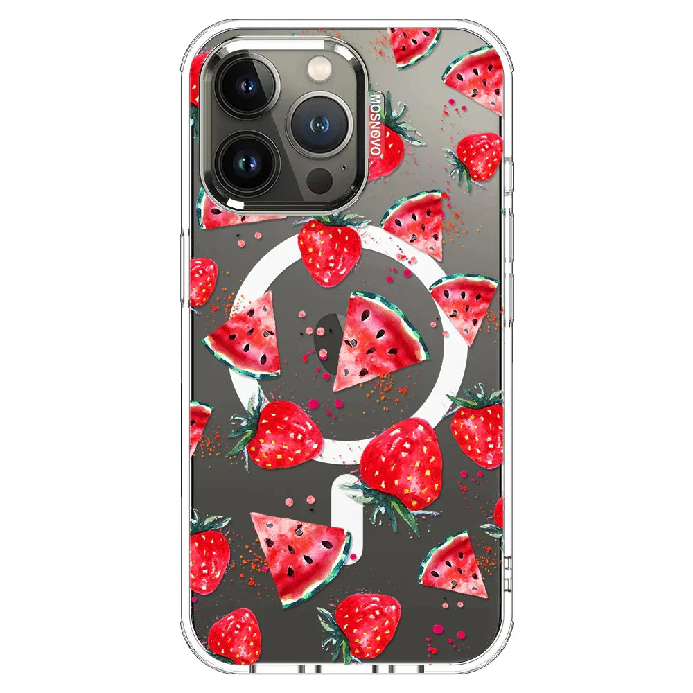 Watermelon Strawberry Phone Case - iPhone 13 Pro Case Clear With MagSafe