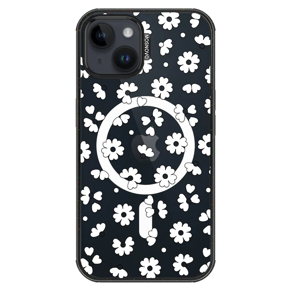 Floret Phone Case - iPhone 13 Case Clear Black ShockStone With MagSafe
