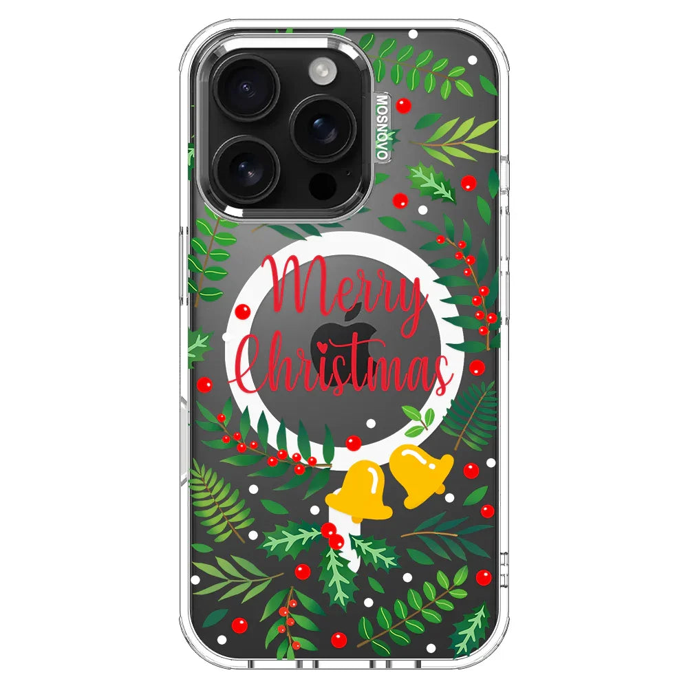 Merry Christmas Phone Case - iPhone 16 Pro Case Clear With MagSafe