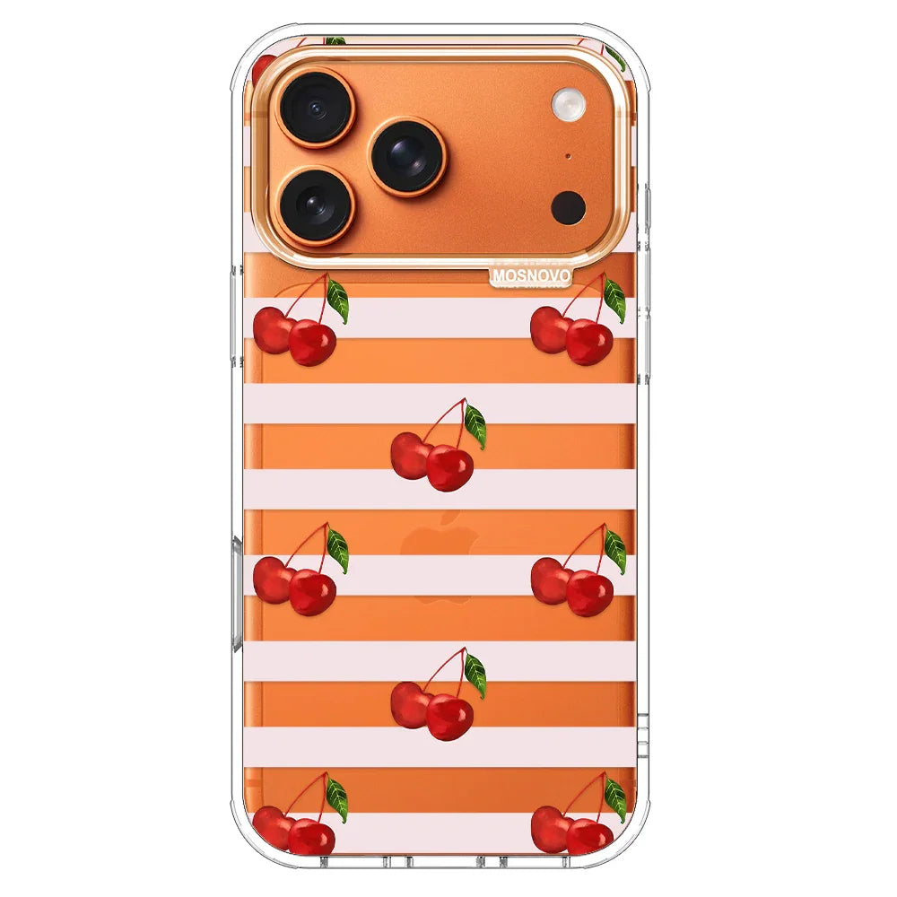 Pink Stripes Cherry Phone Case Pink Stripes Cherry Phone Case