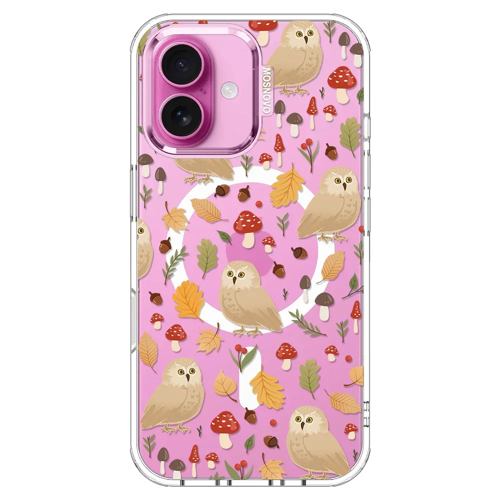 Autumn Owl Phone Case - iPhone 16 Plus Case Clear With MagSafe