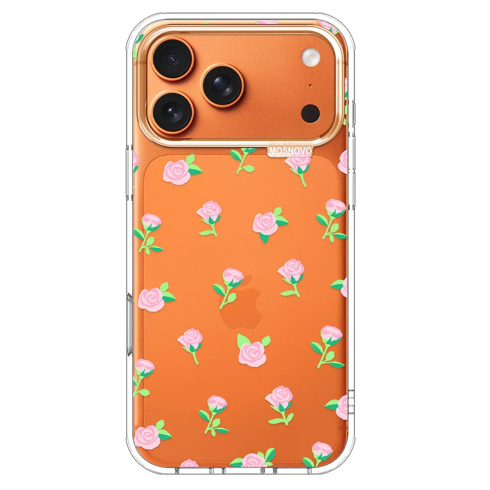 Pink Rose Floral Phone Case - iPhone 17 Pro Max Case – MOSNOVO