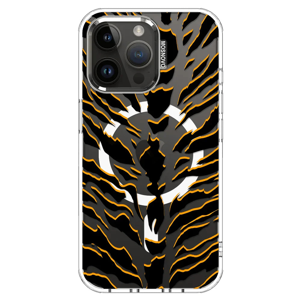 Tiger Print Phone Case - iPhone 14 Pro Max Case Clear With MagSafe