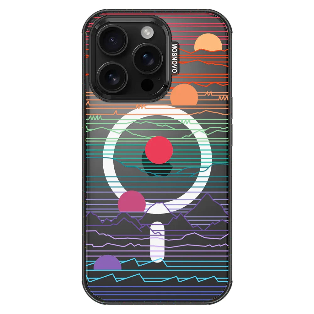 Sunrise and Sunset Phone Case - iPhone 16 Pro Case Clear Black ShockStone With MagSafe