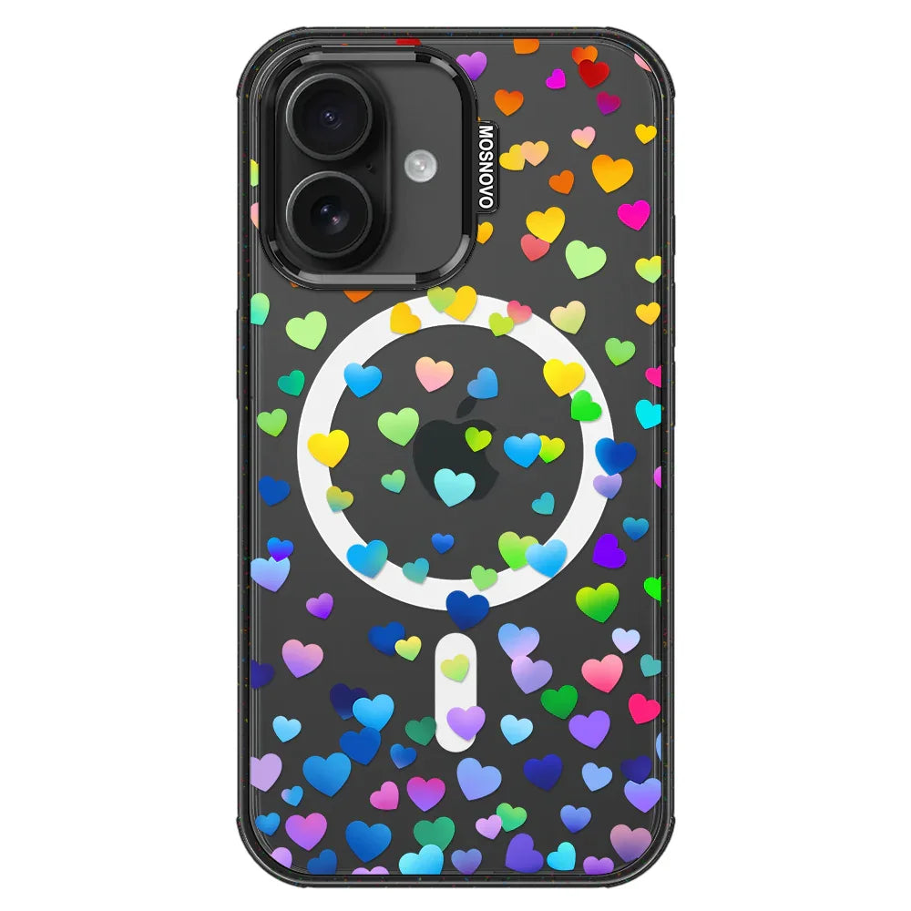 Love is Love Phone Case - iPhone 16 Plus Case Clear Black ShockStone With MagSafe
